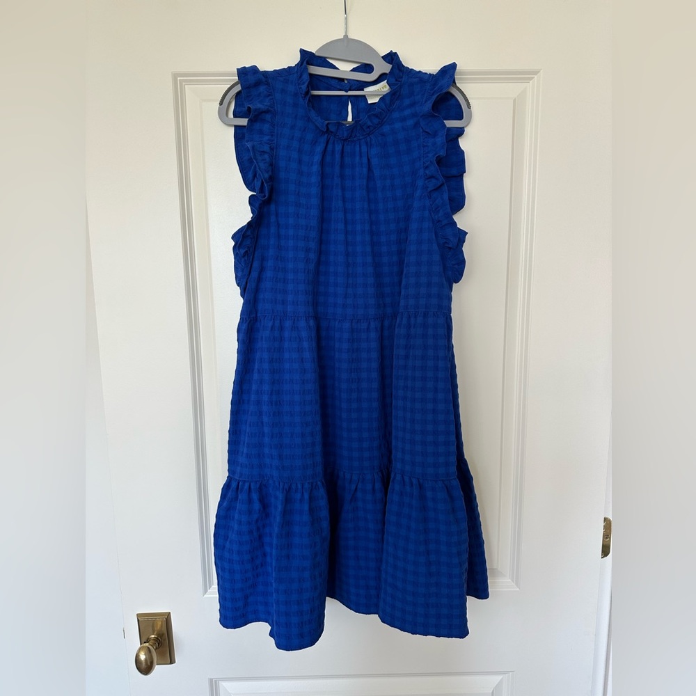 Maeve by Anthropologie Royal Blue Ruffle Dress size large